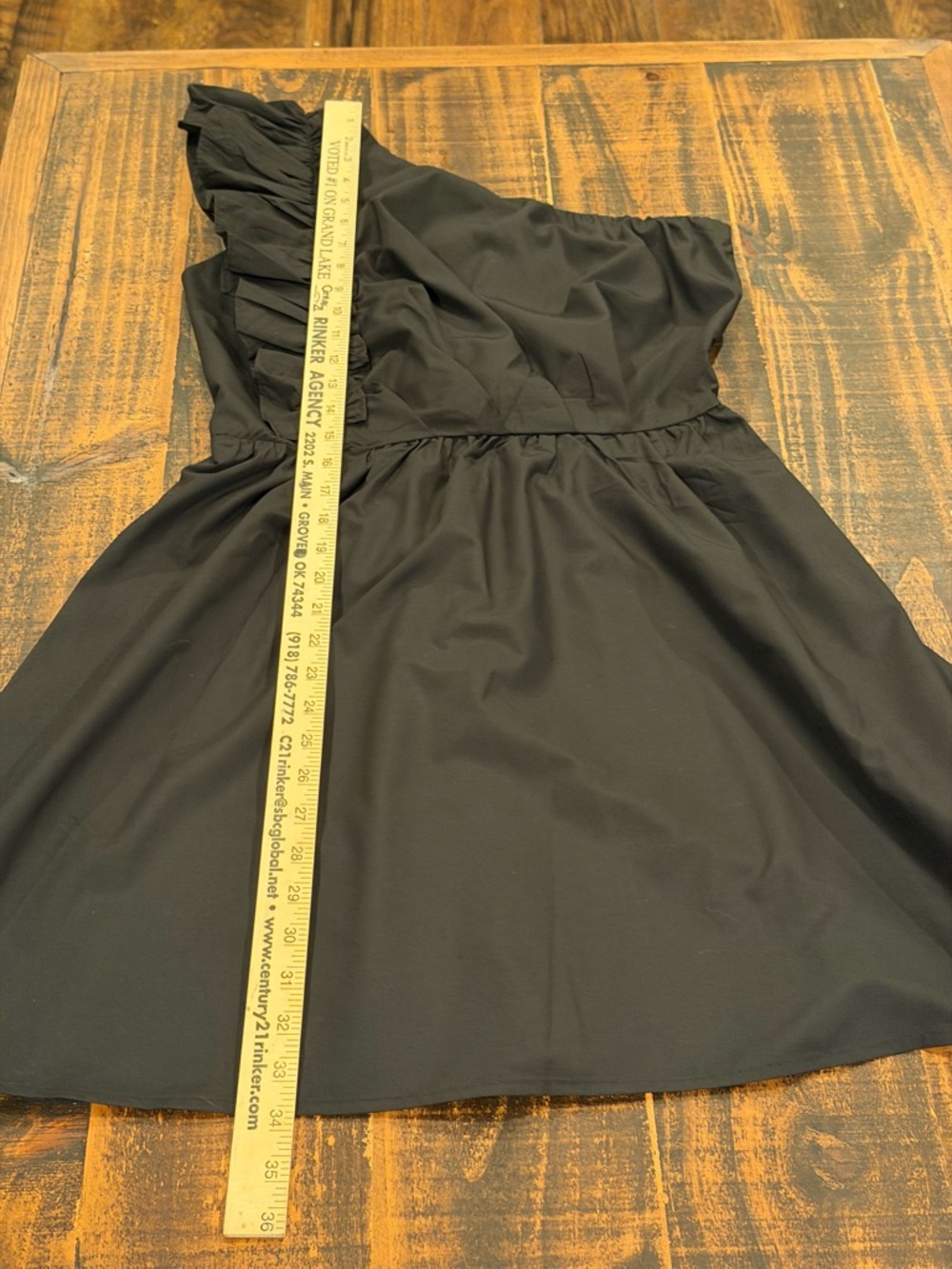 One-Shoulder Black Ruffle Cocktail Dress - Picture 8 of 8